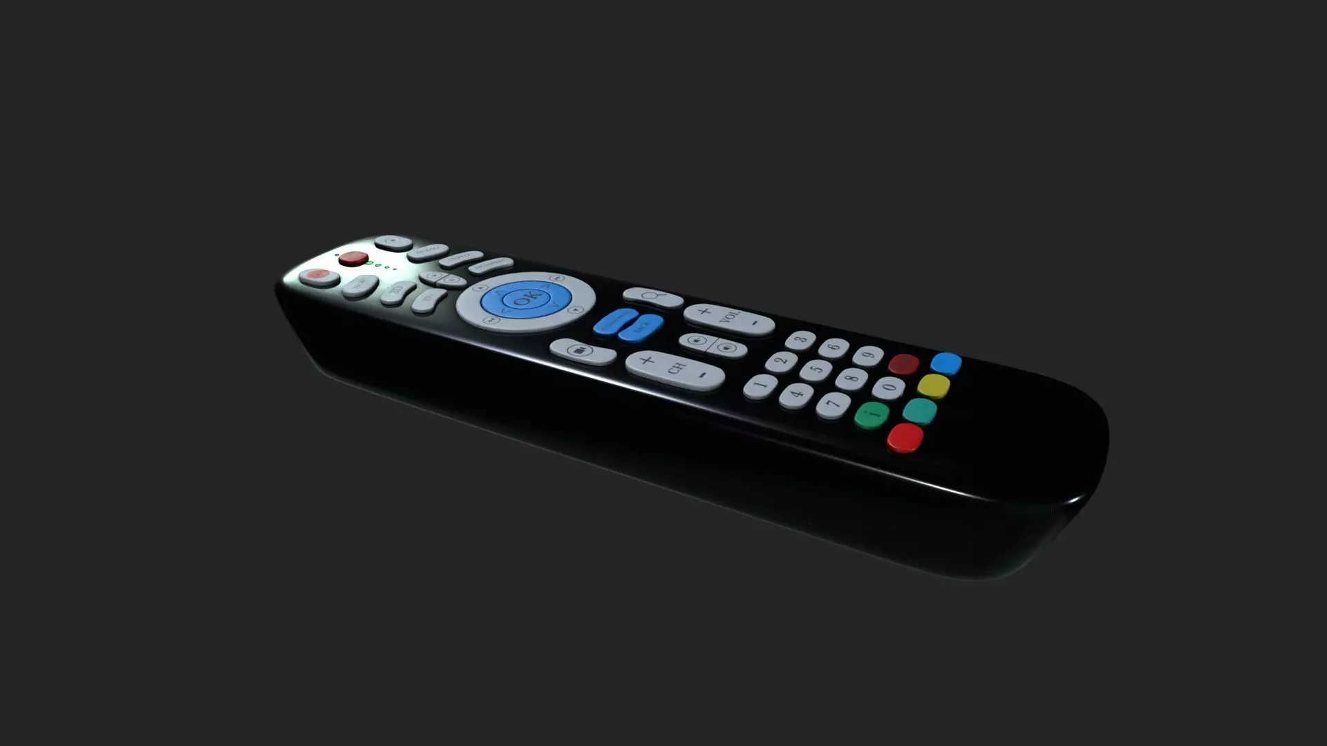 TV Remote Low-poly 3D model_0