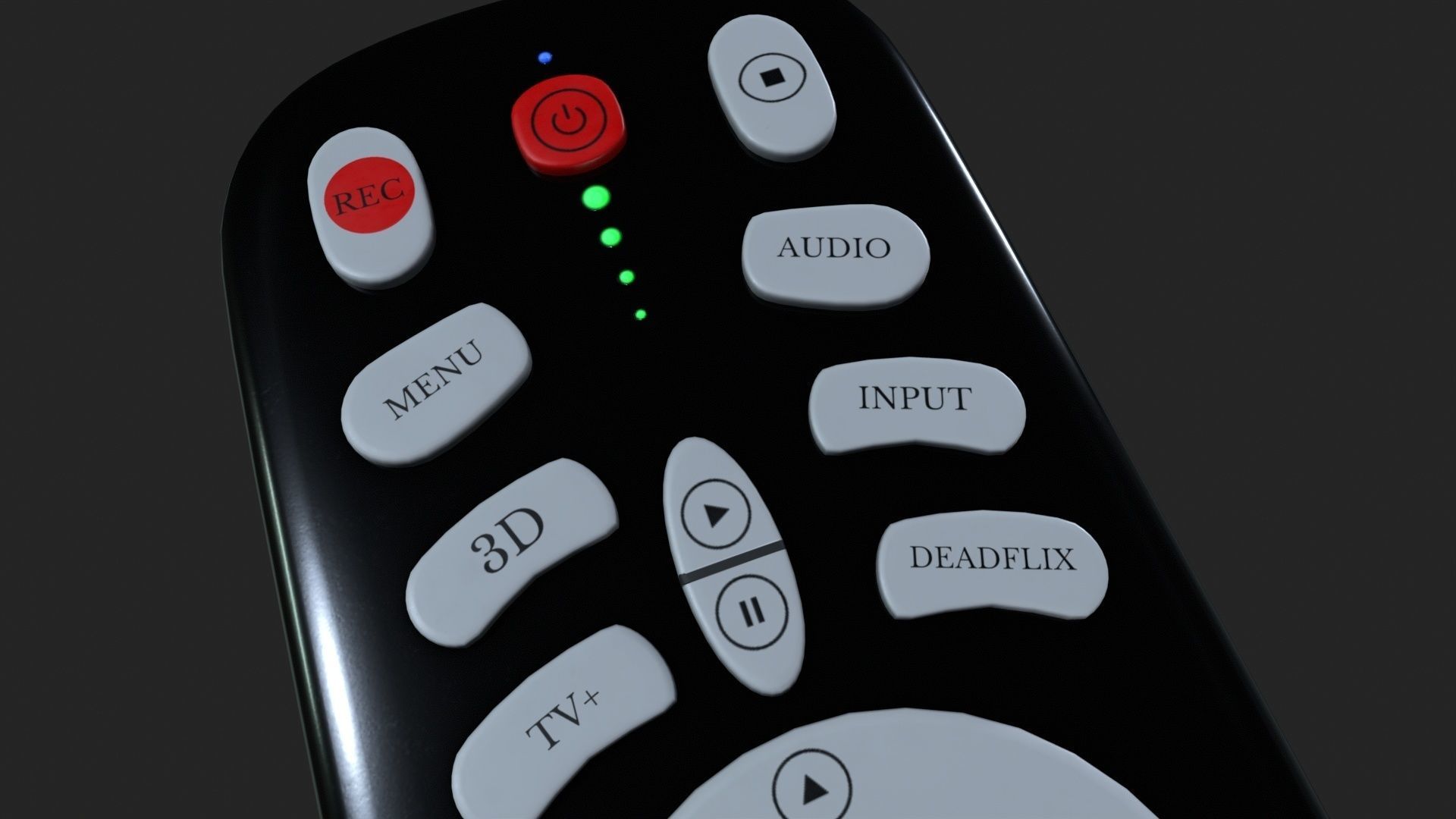 TV Remote Low-poly 3D model_4