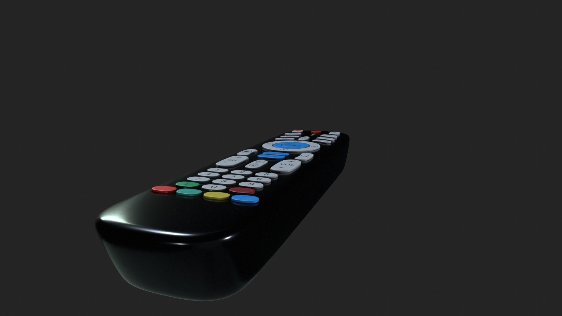 TV Remote Low-poly 3D model_5