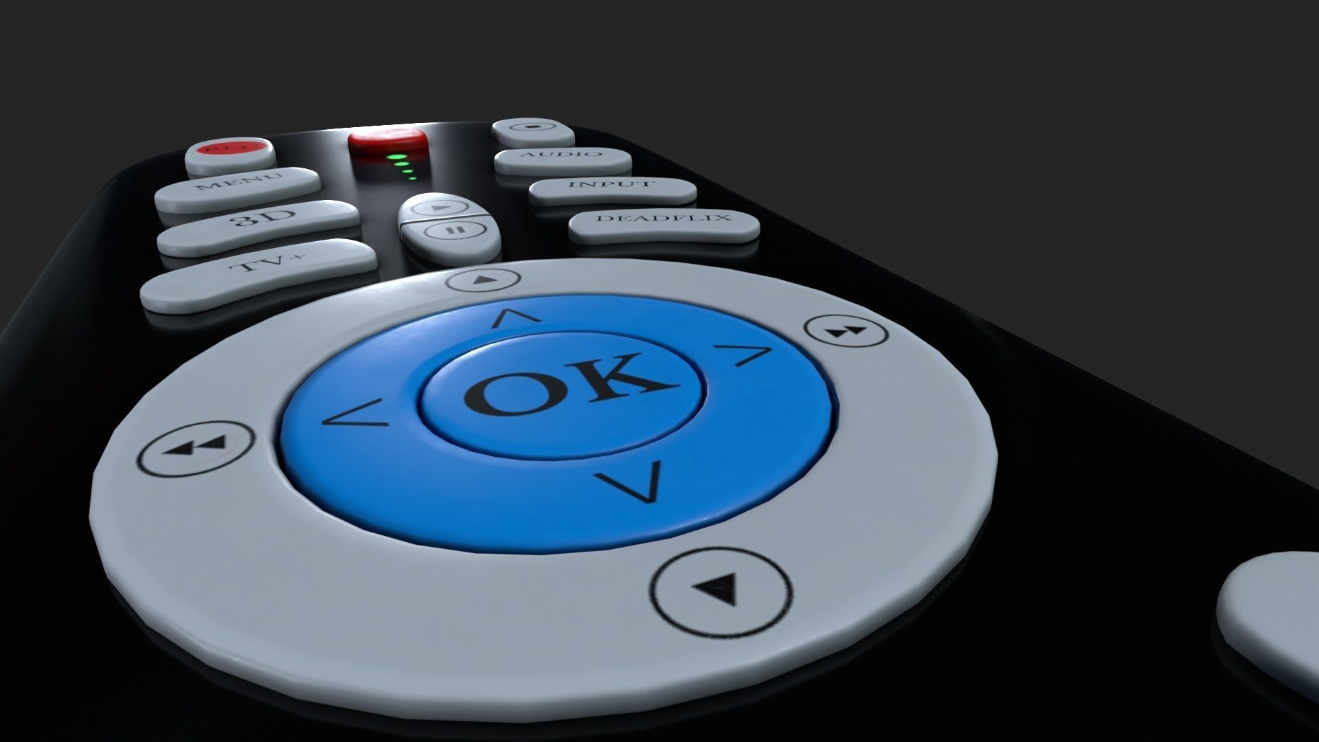 TV Remote Low-poly 3D model_9