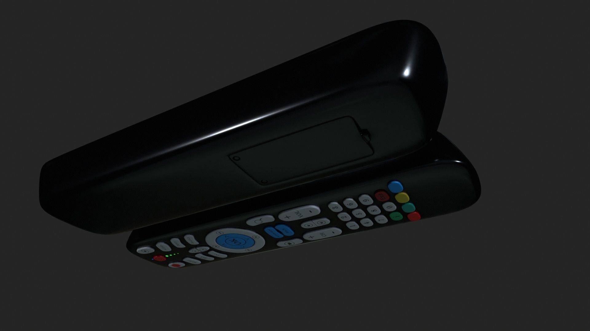 TV Remote Low-poly 3D model_7