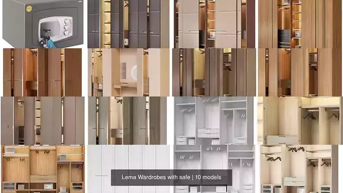 Lema Wardrobes with safe 3D Model Collection