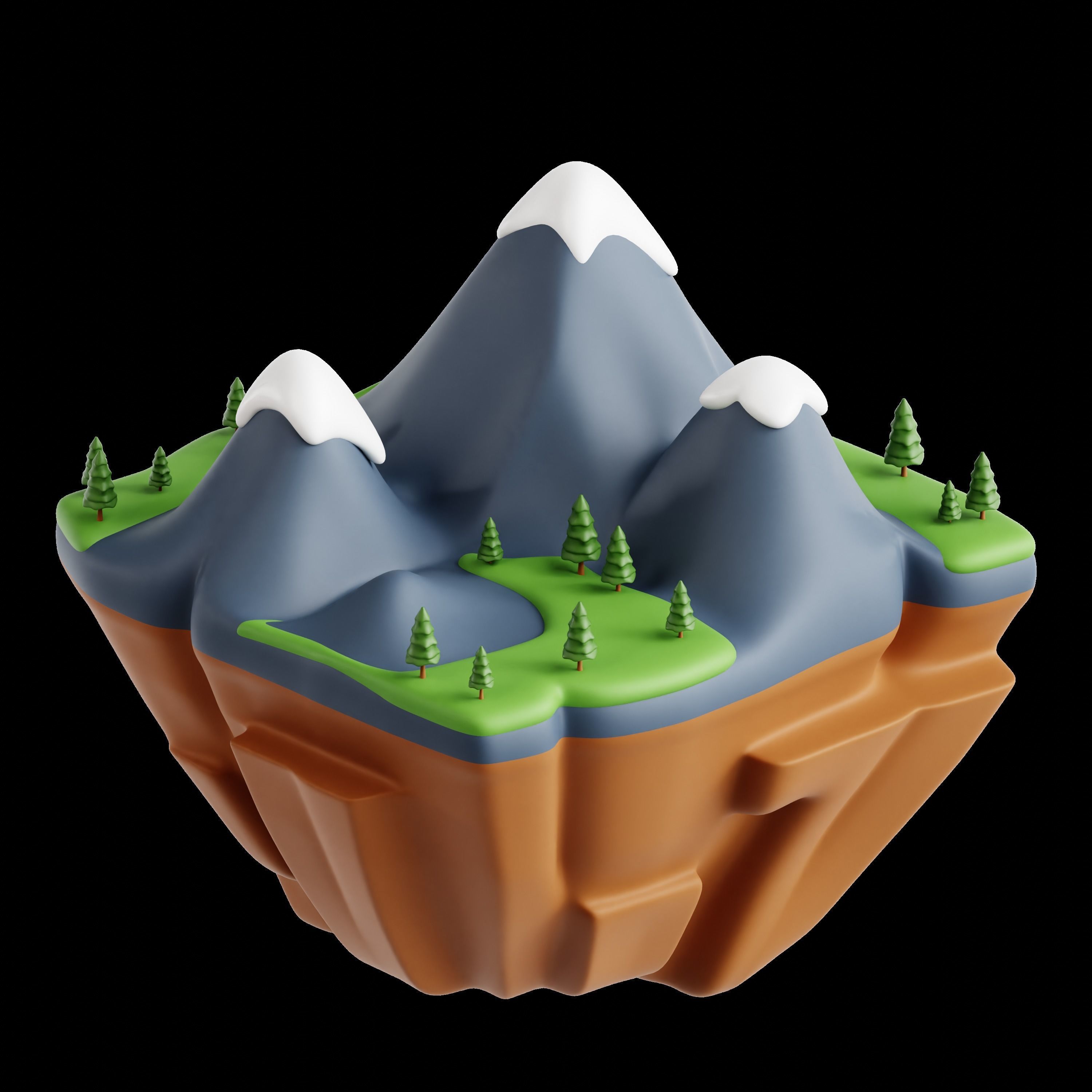 Landscape  3D Icon Set 3D model_3