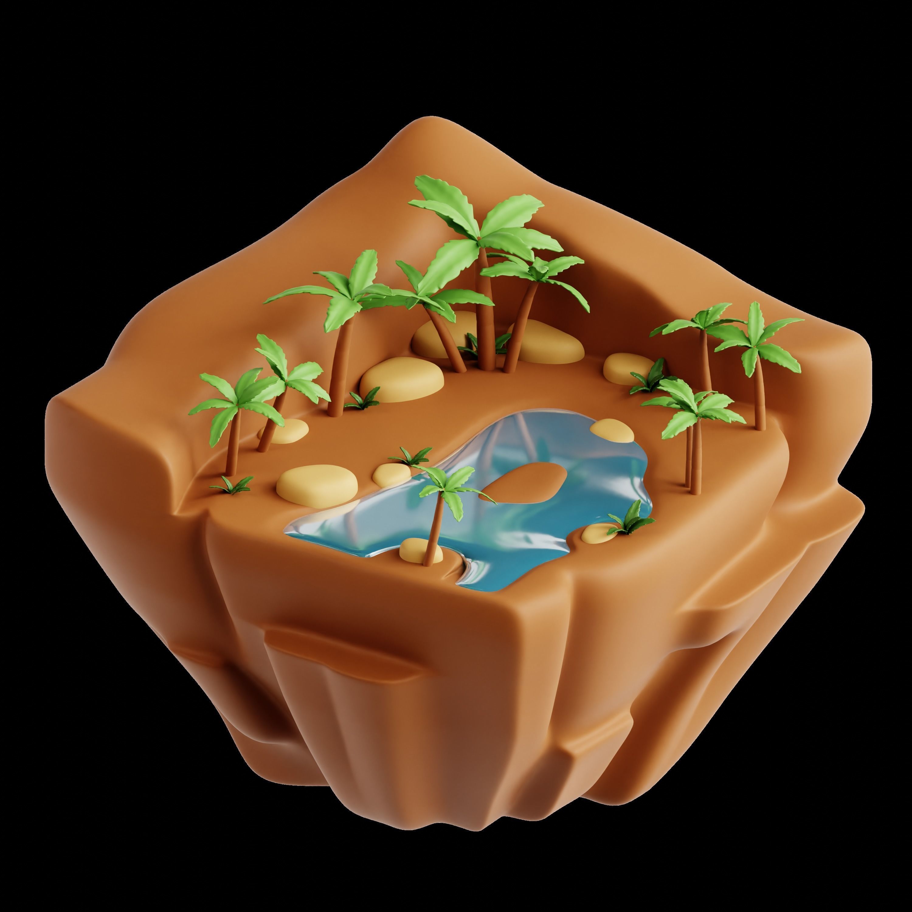 Landscape  3D Icon Set 3D model_4