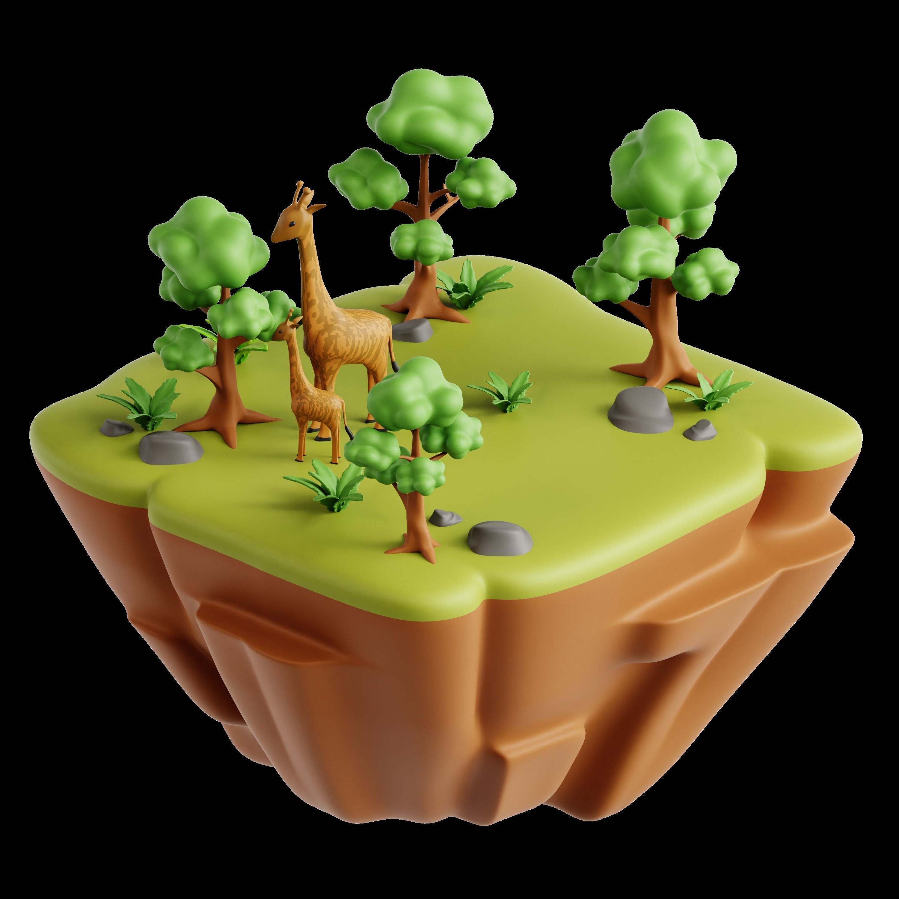Landscape  3D Icon Set 3D model_7