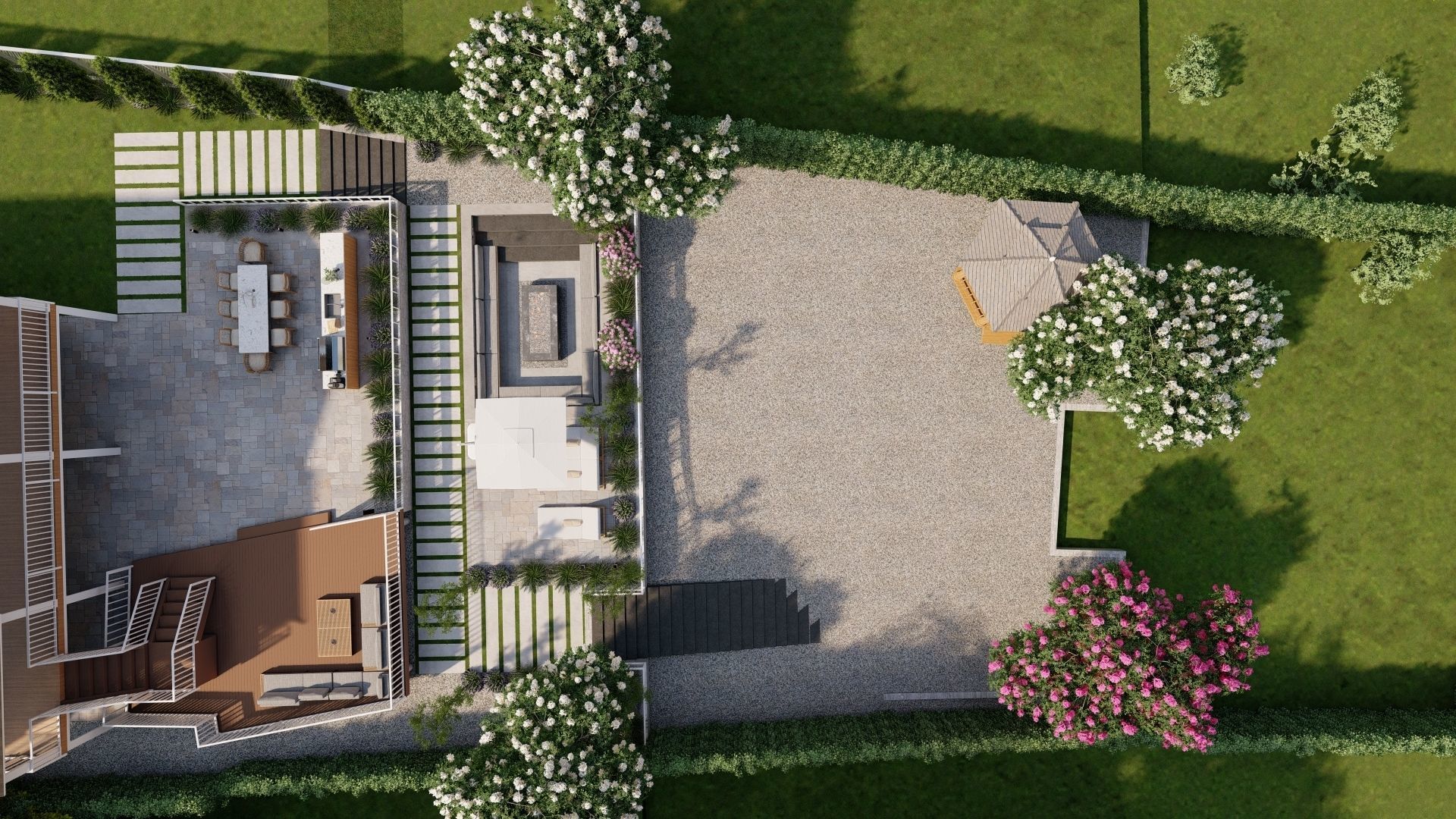 3D Exterior Scene 3D model design garden and landscape 3D model 3D model_1