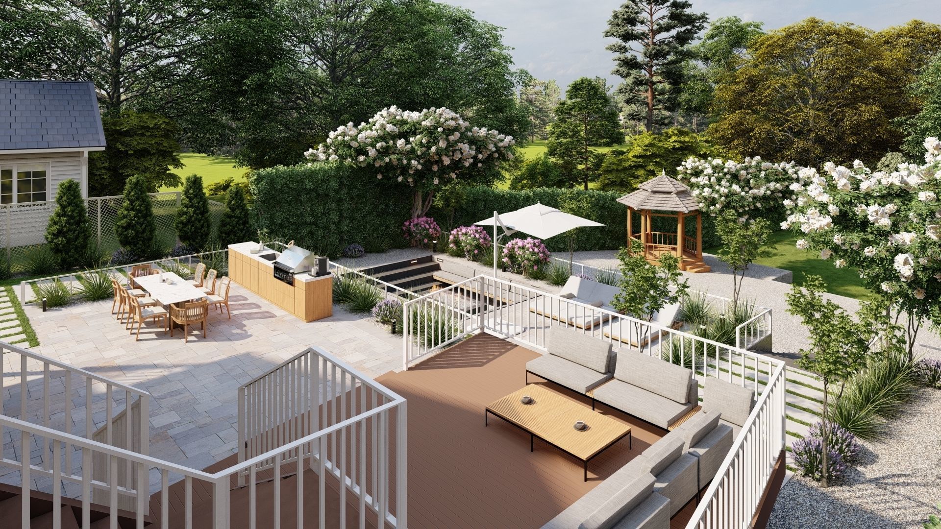 3D Exterior Scene 3D model design garden and landscape 3D model 3D model_5