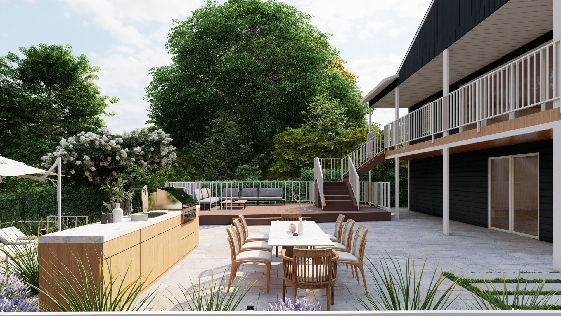 3D Exterior Scene 3D model design garden and landscape 3D model 3D model_6