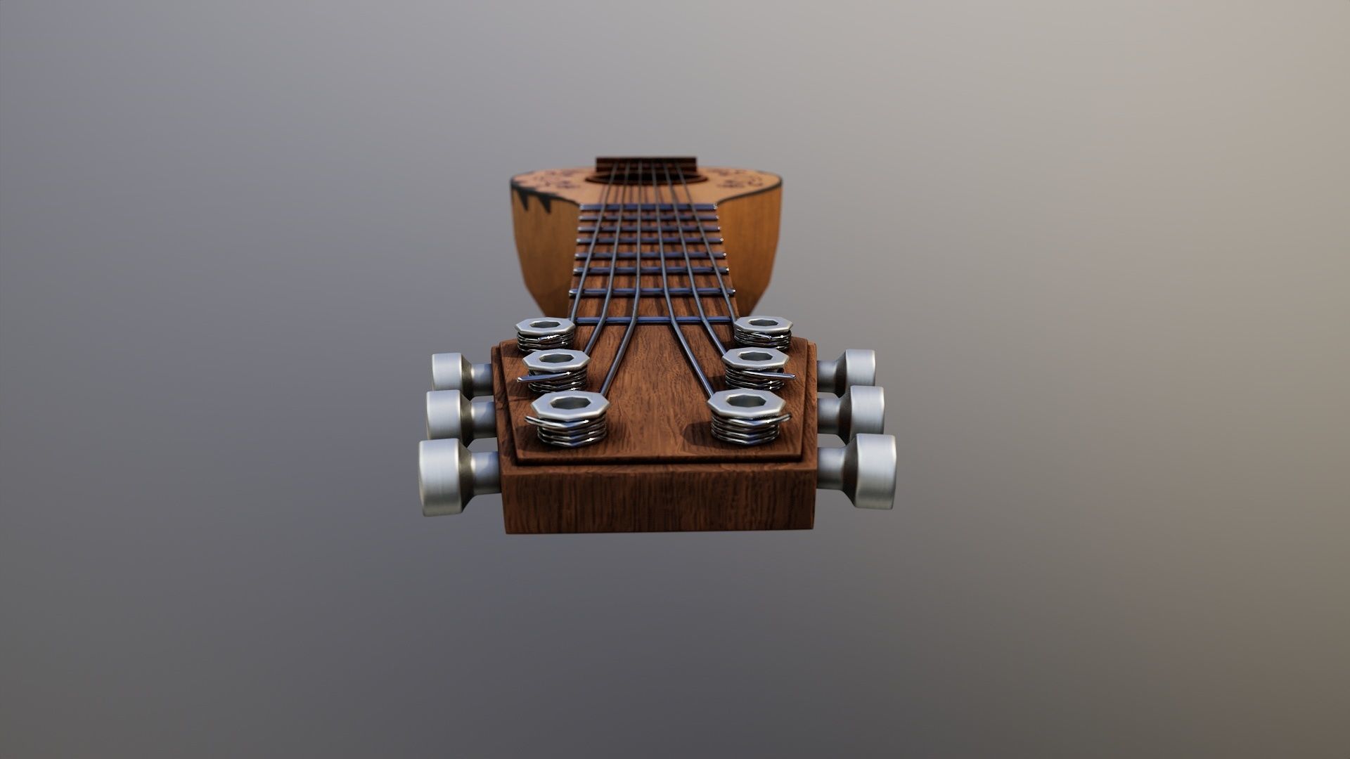 Medieval Bard Guitar Low-poly 3D model_6