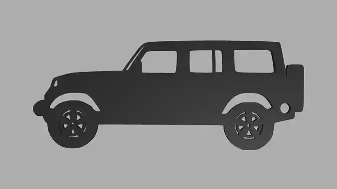 Jeep Wrangler Unlimited 2019 Key Ring 3D print model