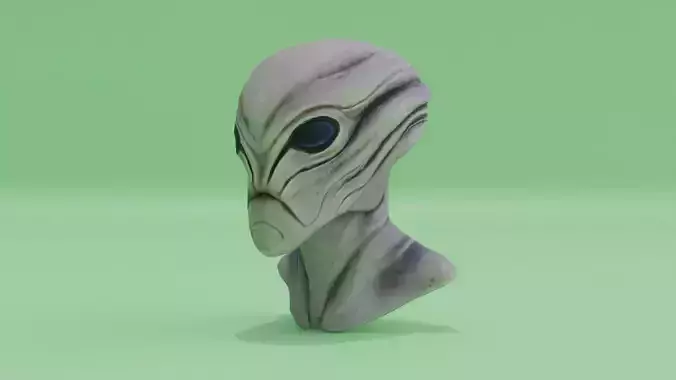 Alien Head Highly Detailed Realistic