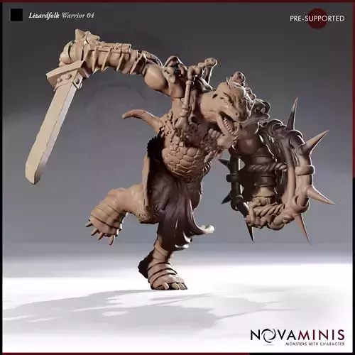 Lizardfolk Warrior 04 3D print model