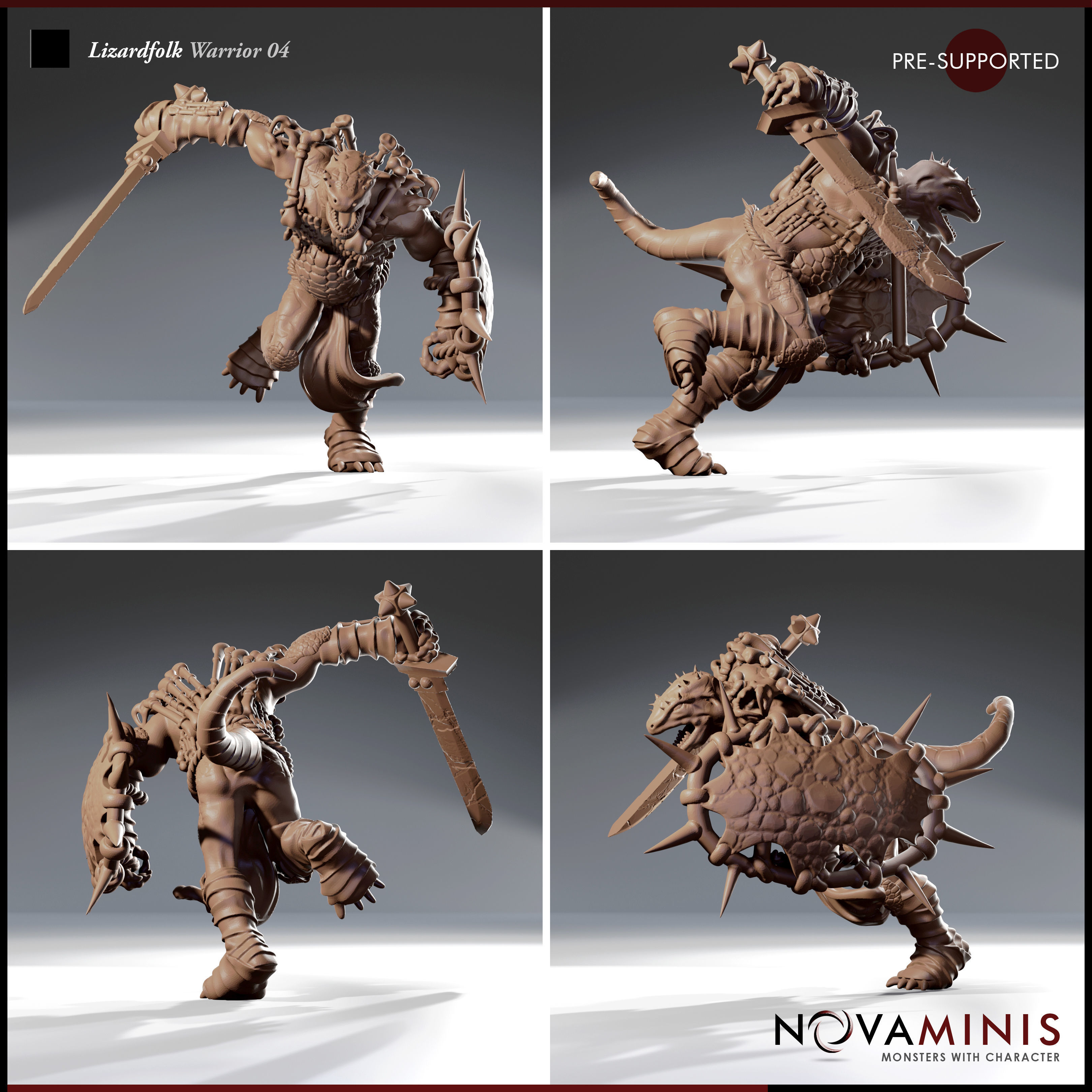 Lizardfolk Warrior 04 3D print model_2