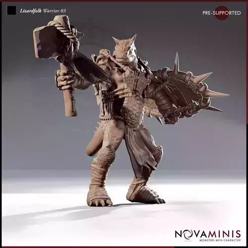 Lizardfolk Warrior 03 3D print model