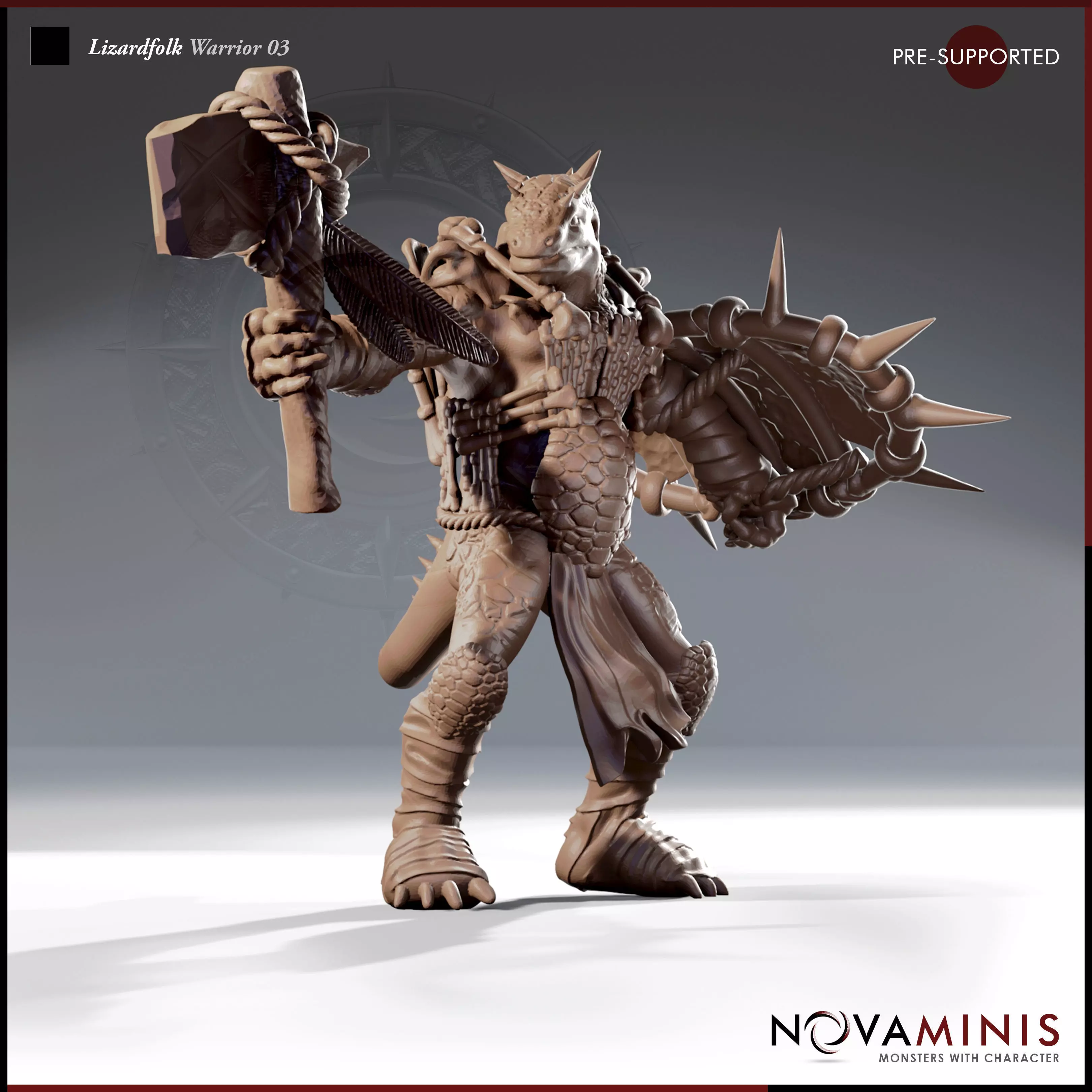 Lizardfolk Warrior 03 3D print model_0