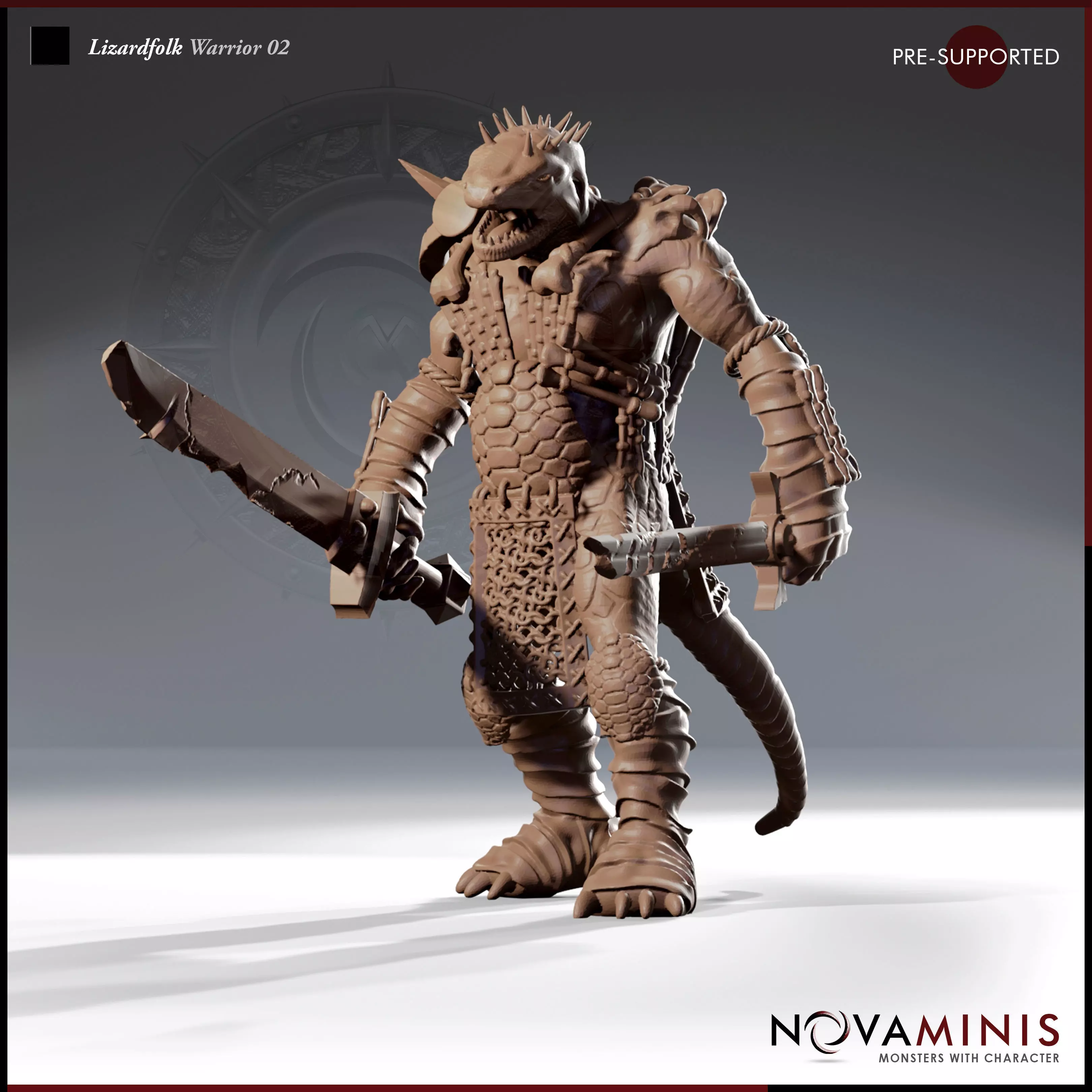 Lizardfolk Warrior 02 3D print model_0