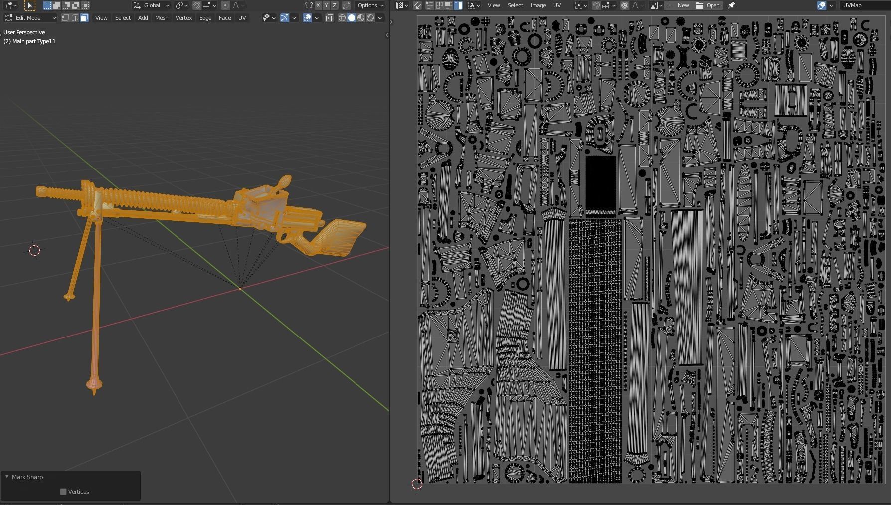 Type 11 Japanese light machine gun Low-poly 3D model_17