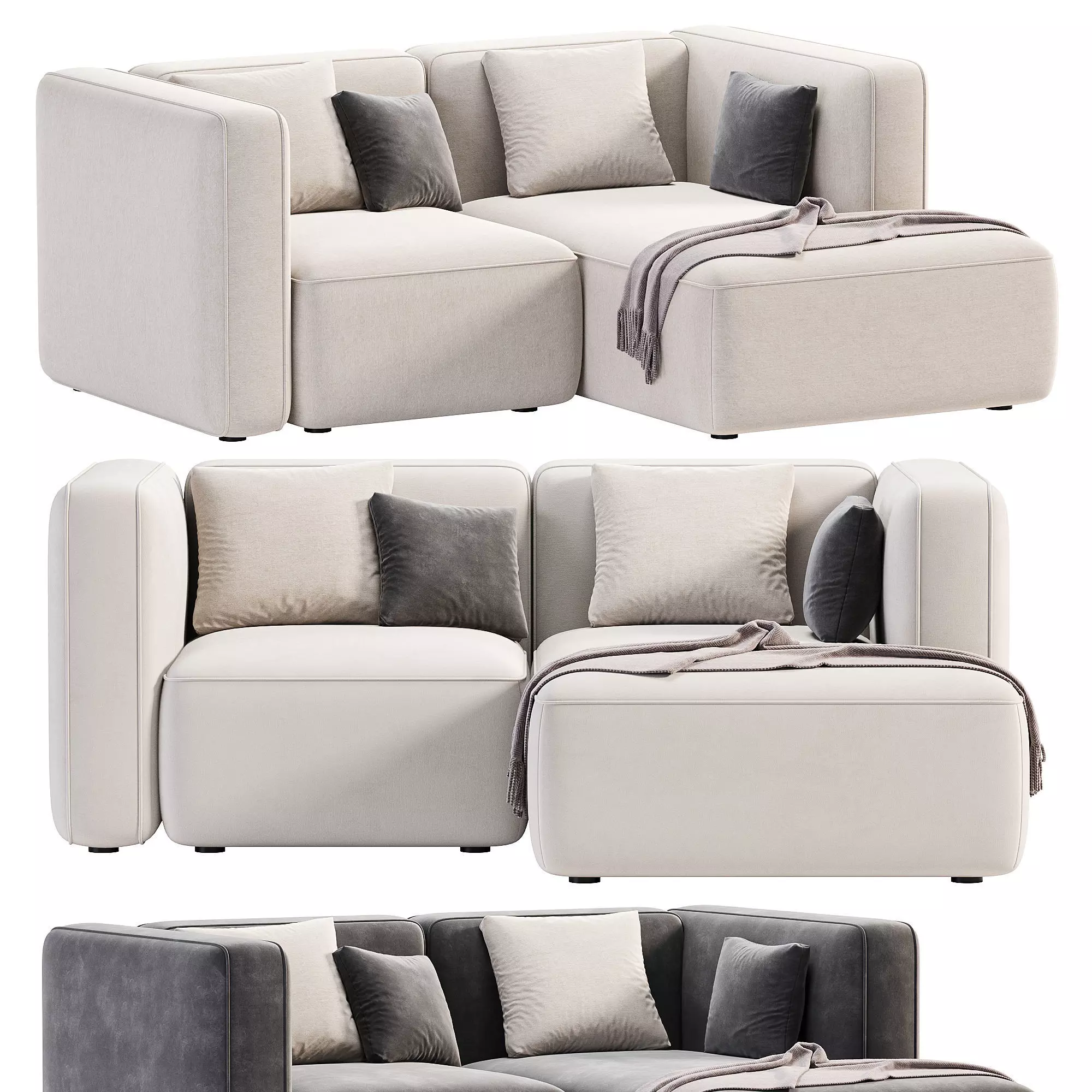 BASECAMP CHAISELOUNGE right Modular Sofa by makenordic 3D model