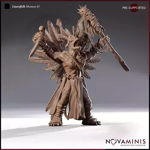 Lizardfolk Shaman 01 3D print model