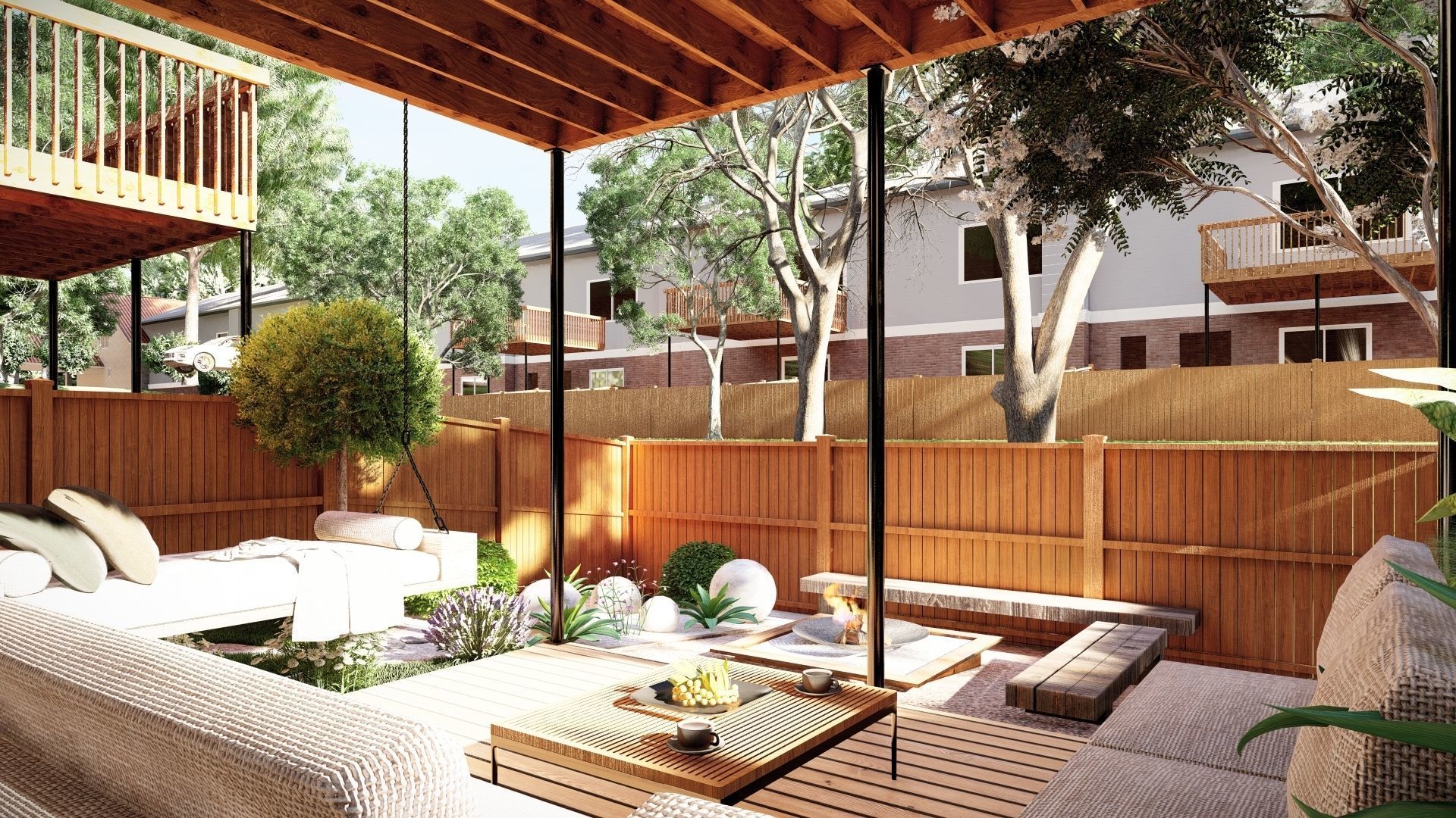 3D Exterior Scene 3D model design garden and landscape  3D model_1