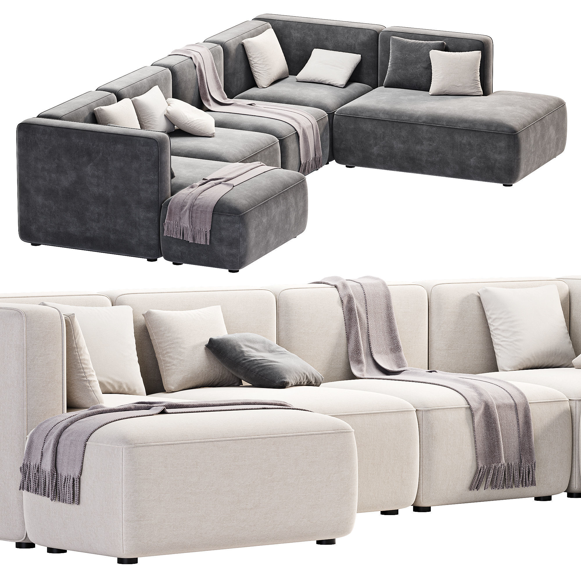 BASECAMP FAMILY left Modular Sofa by makenordic 3D model_2