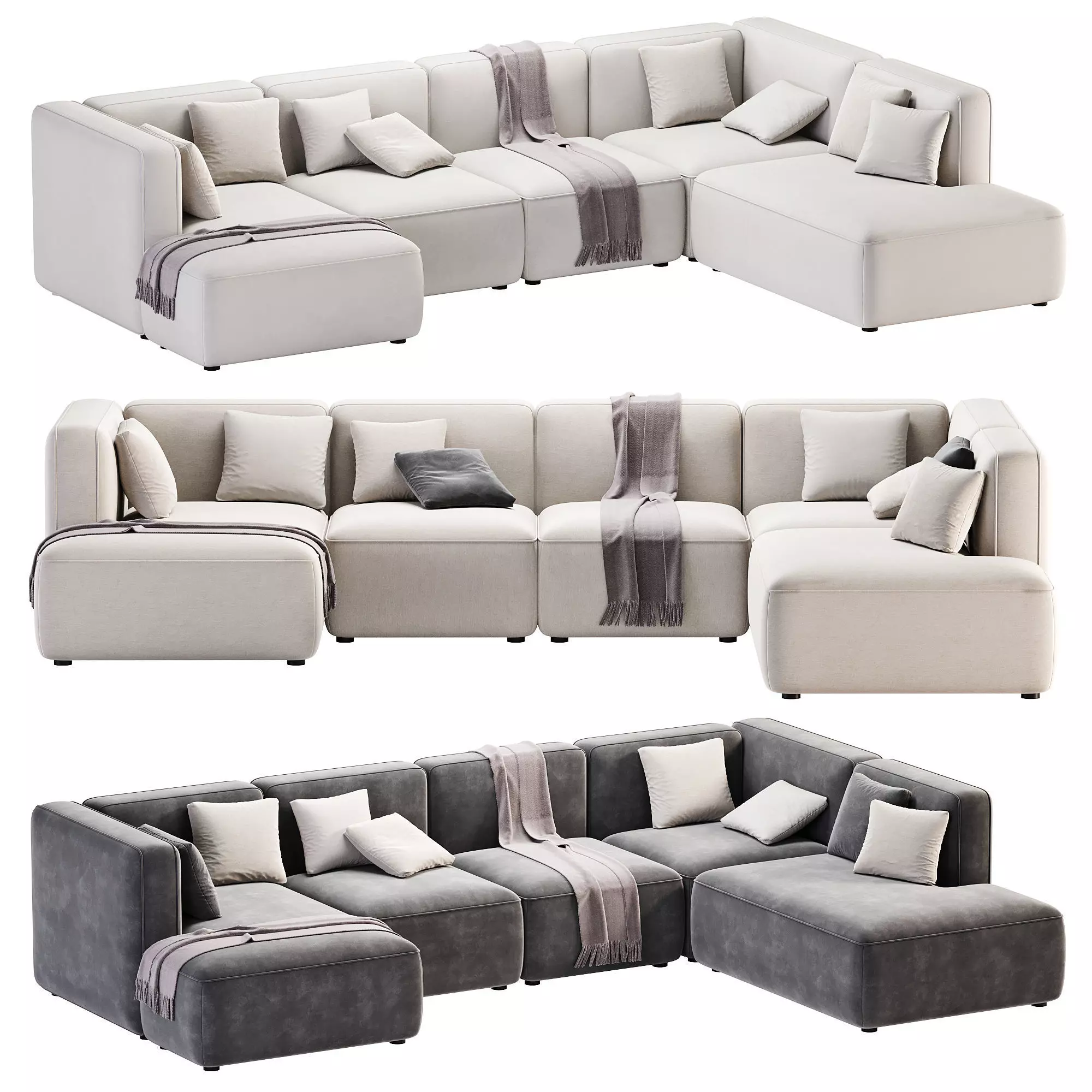 BASECAMP FAMILY left Modular Sofa by makenordic 3D model_0