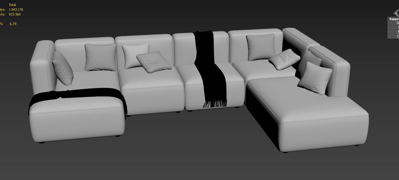 BASECAMP FAMILY left Modular Sofa by makenordic 3D model_4