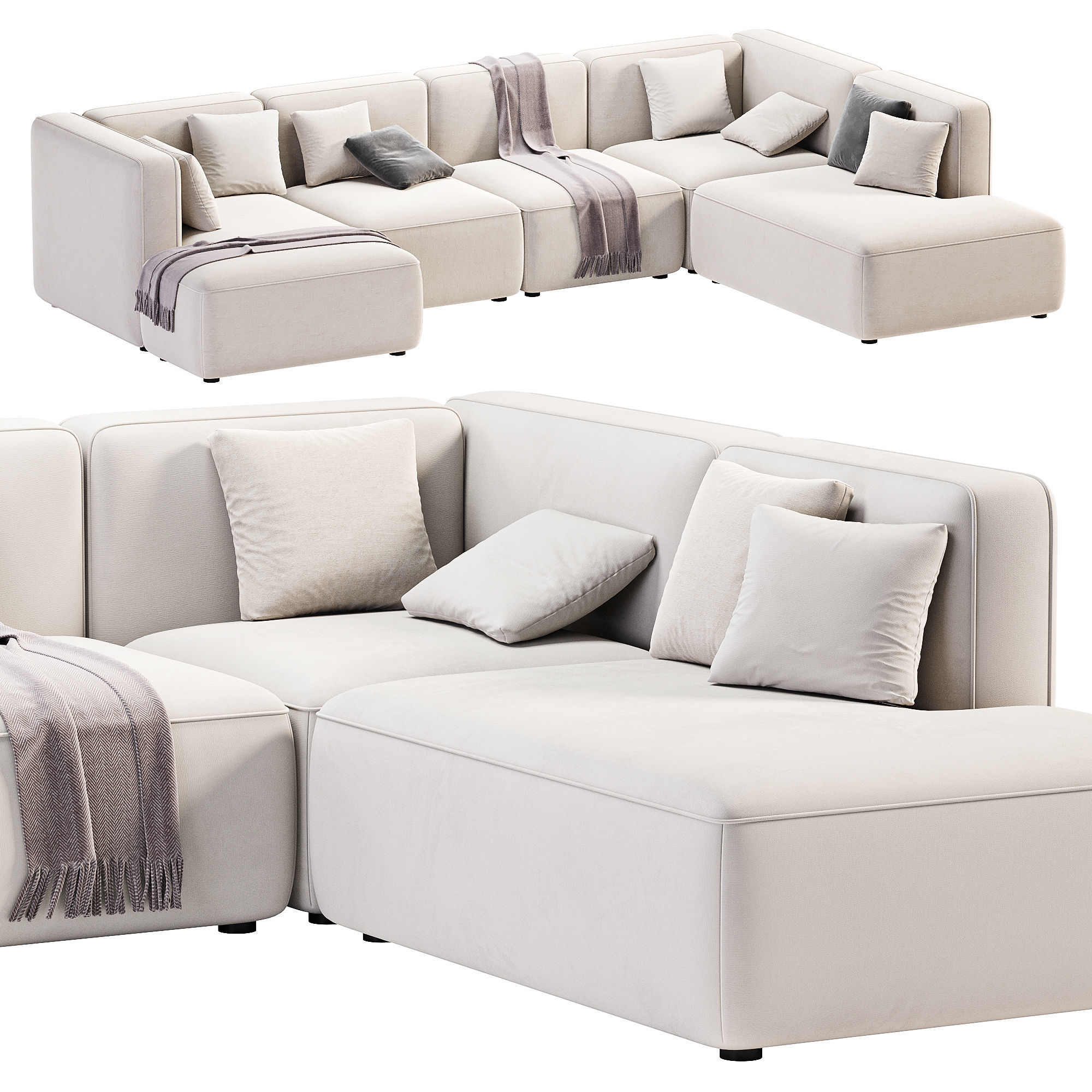 BASECAMP FAMILY left Modular Sofa by makenordic 3D model_1