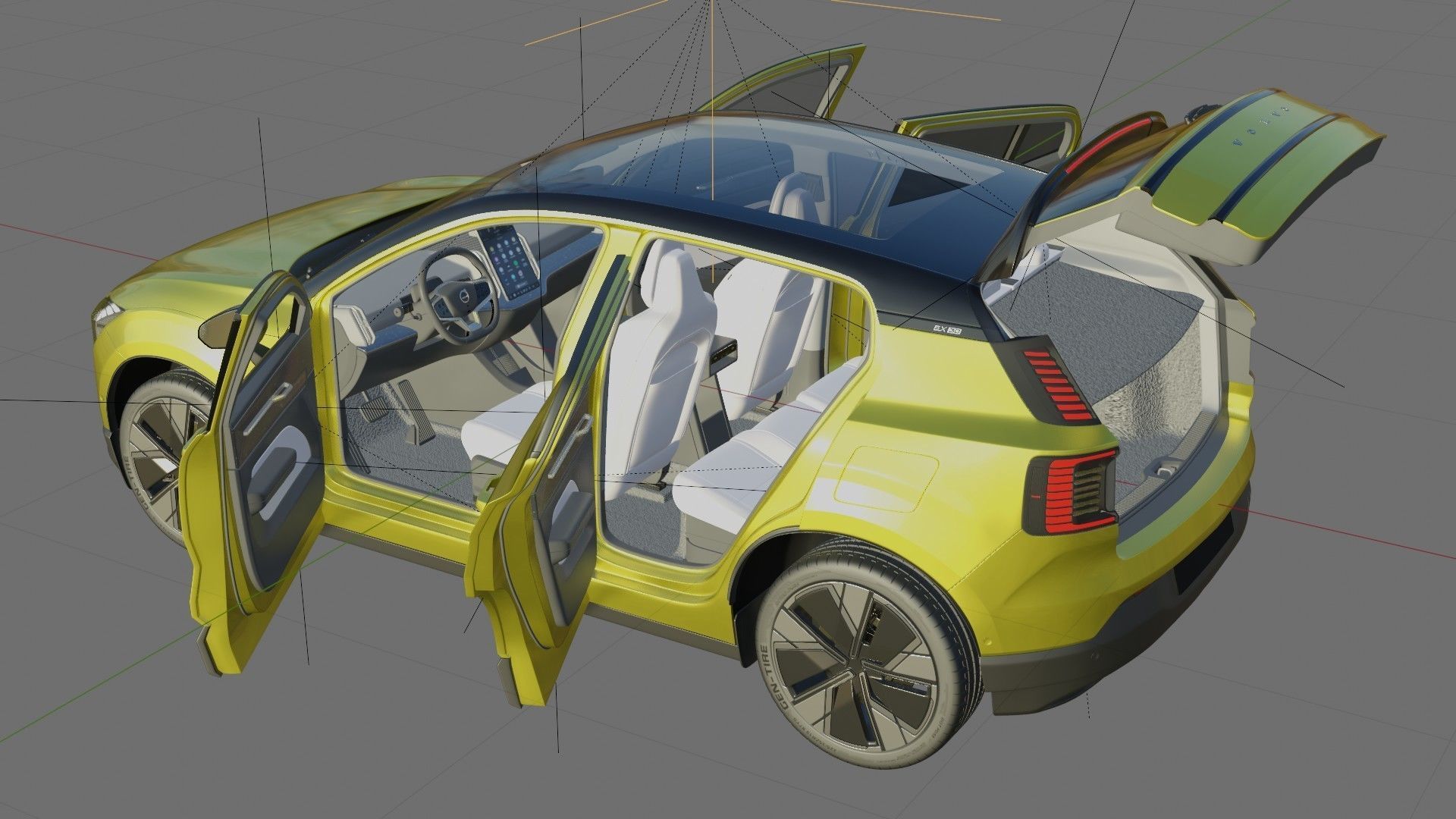 Volvo EX30 2025 with interior 3D model_24
