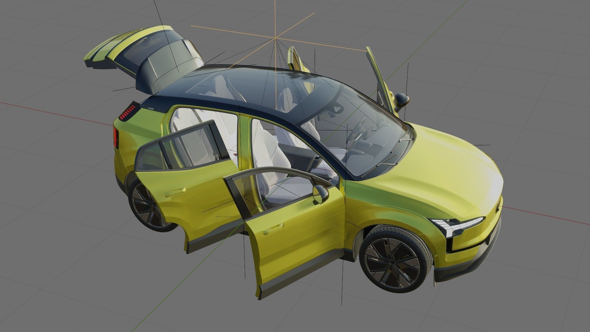 Volvo EX30 2025 with interior 3D model_25