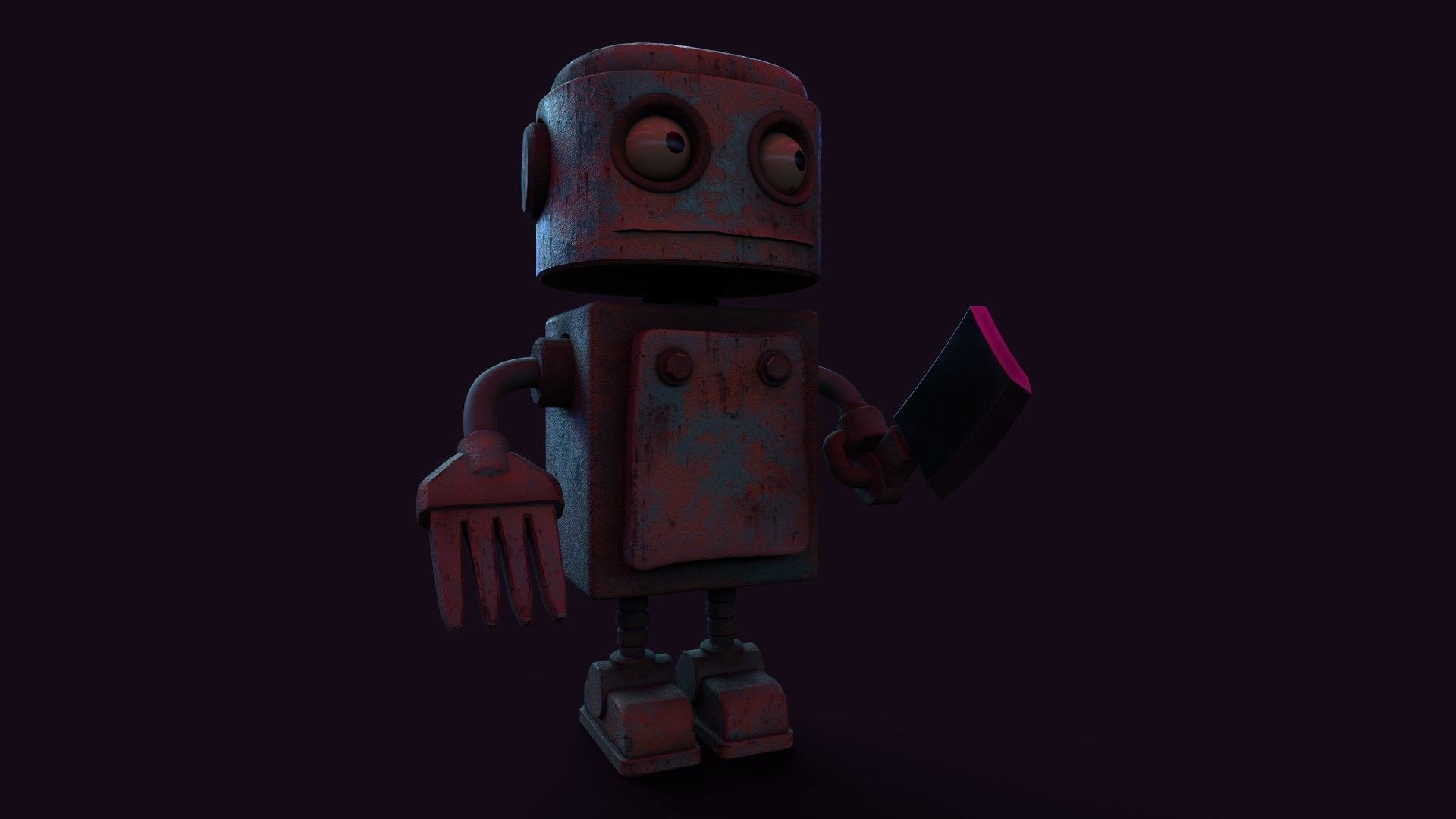 Stylized Robot Butcher Low-poly 3D model_14