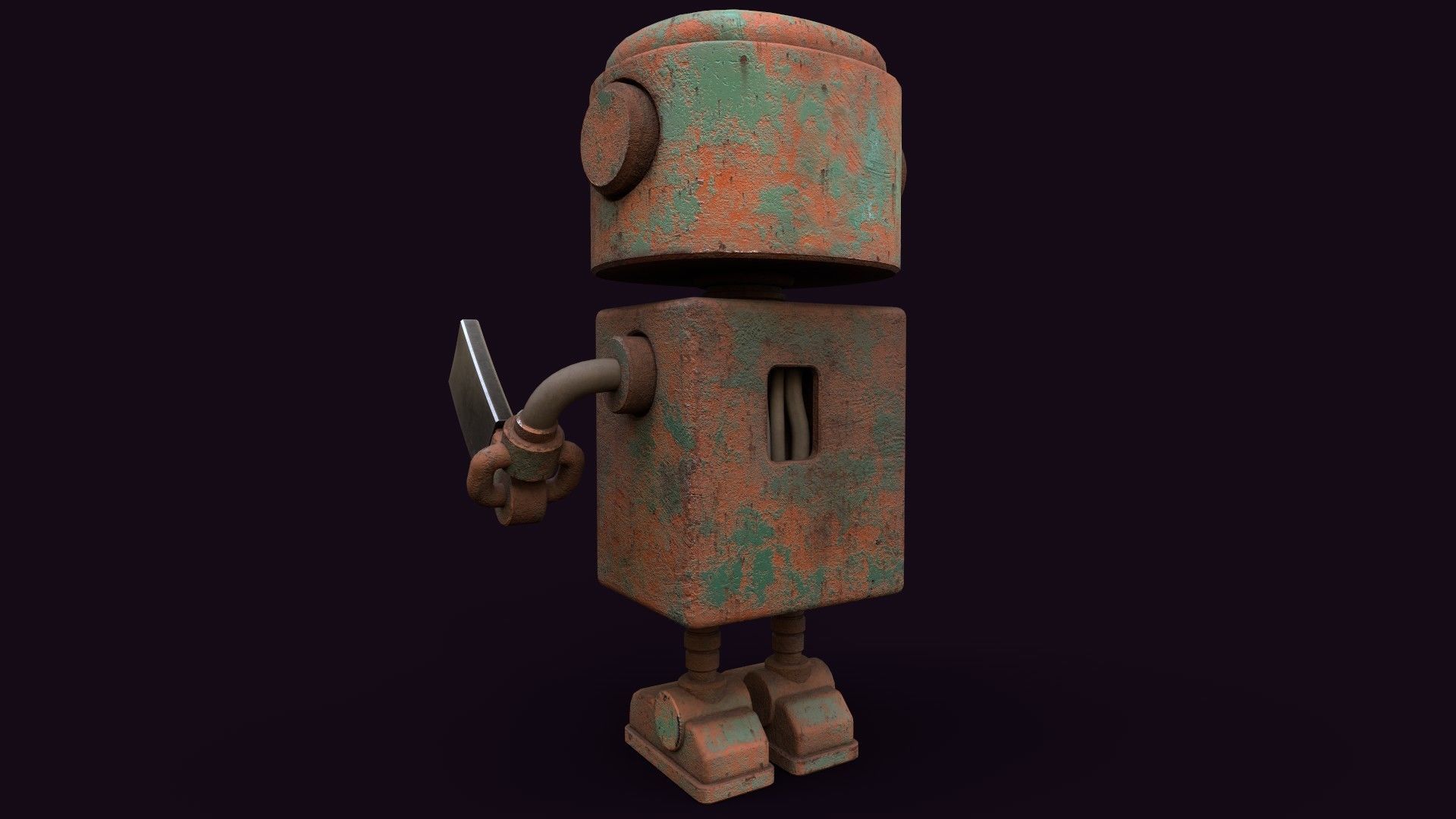 Stylized Robot Butcher Low-poly 3D model_22