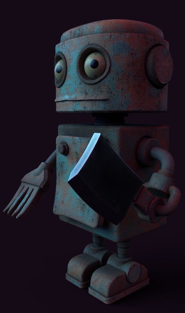Stylized Robot Butcher Low-poly 3D model_13