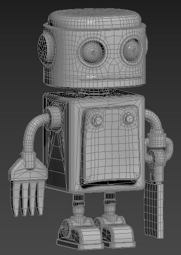 Stylized Robot Butcher Low-poly 3D model_24