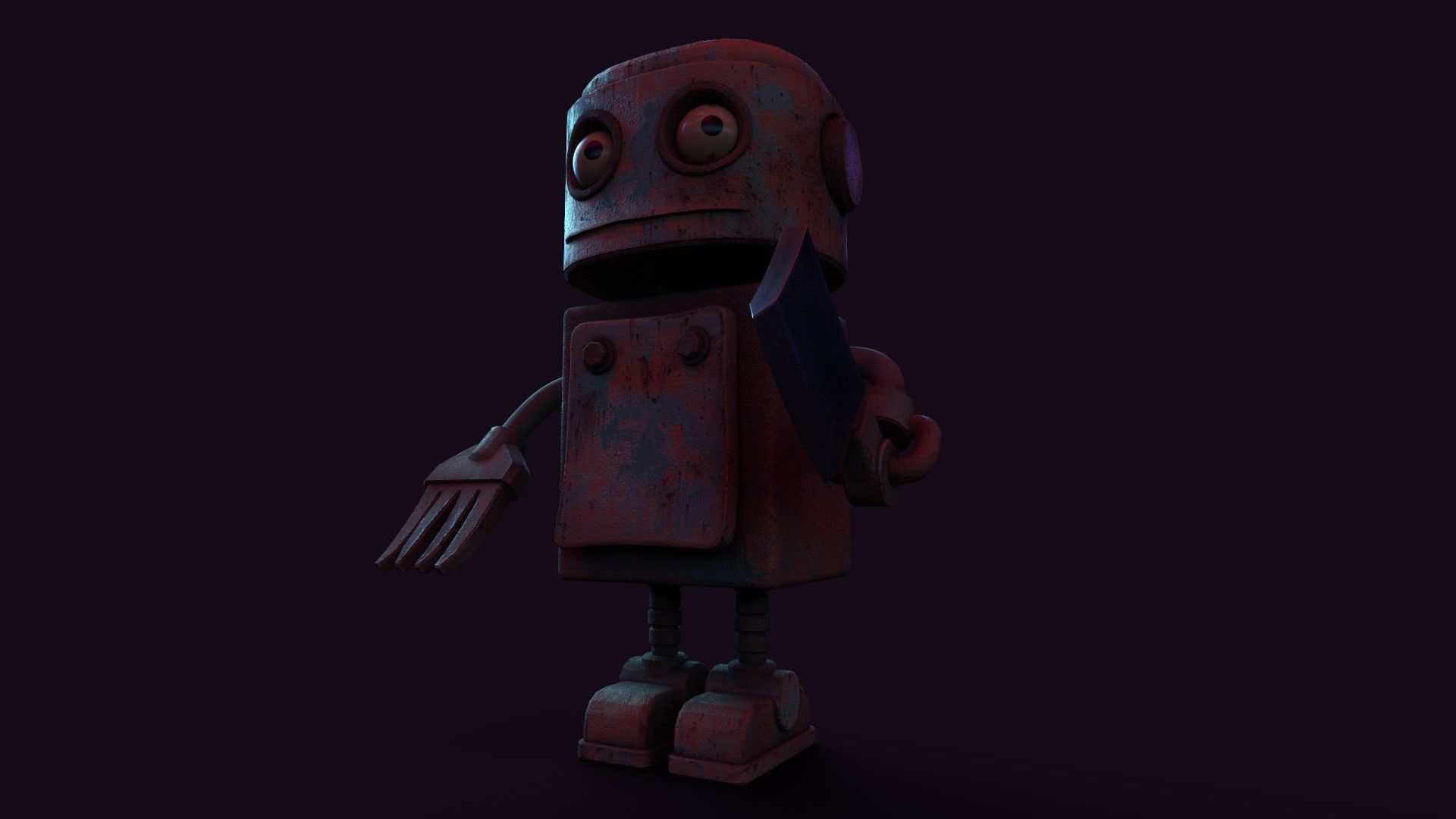 Stylized Robot Butcher Low-poly 3D model_15