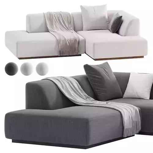 Hoekbank in jaspee stof Jacopo