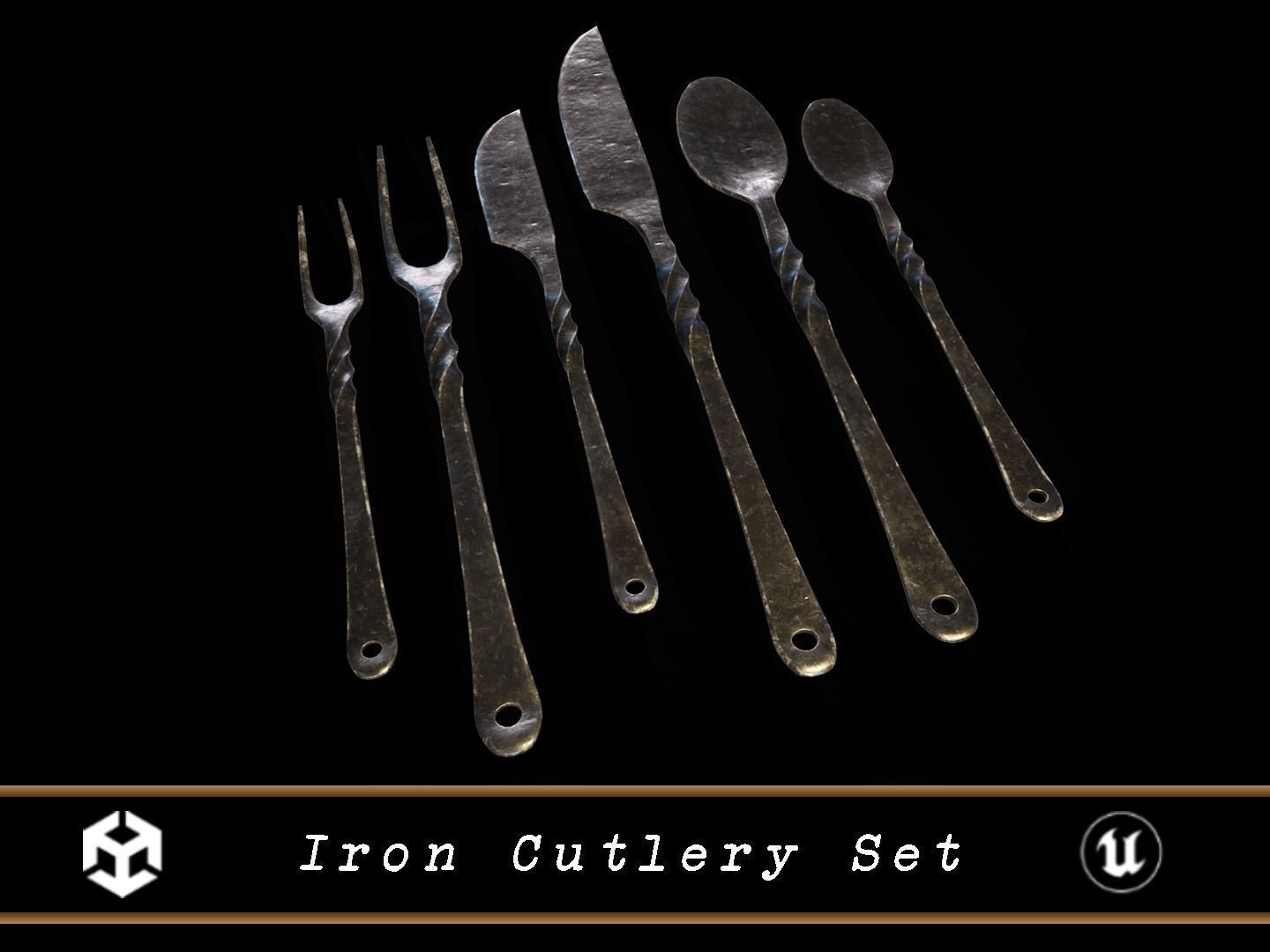 Medieval Dishes Set 3D Model Collection_11