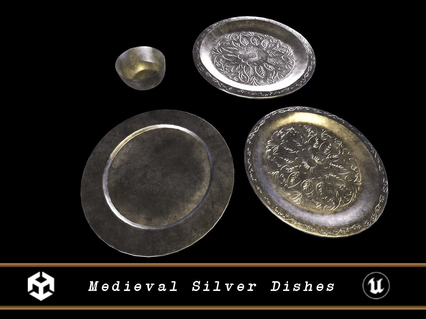 Medieval Dishes Set 3D Model Collection_15