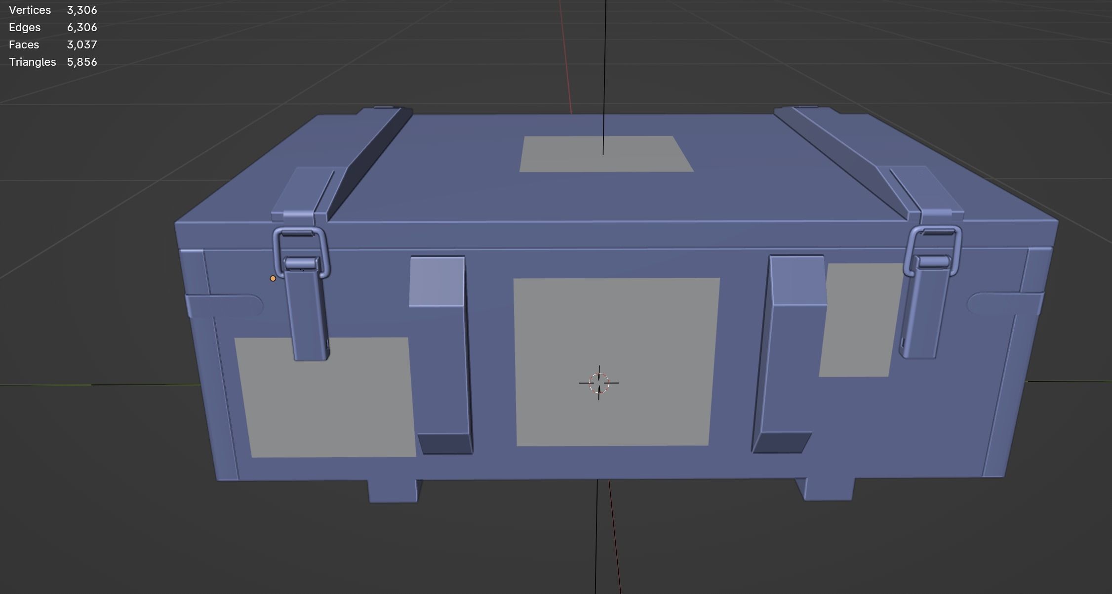 Military Box Low-poly 3D model_3