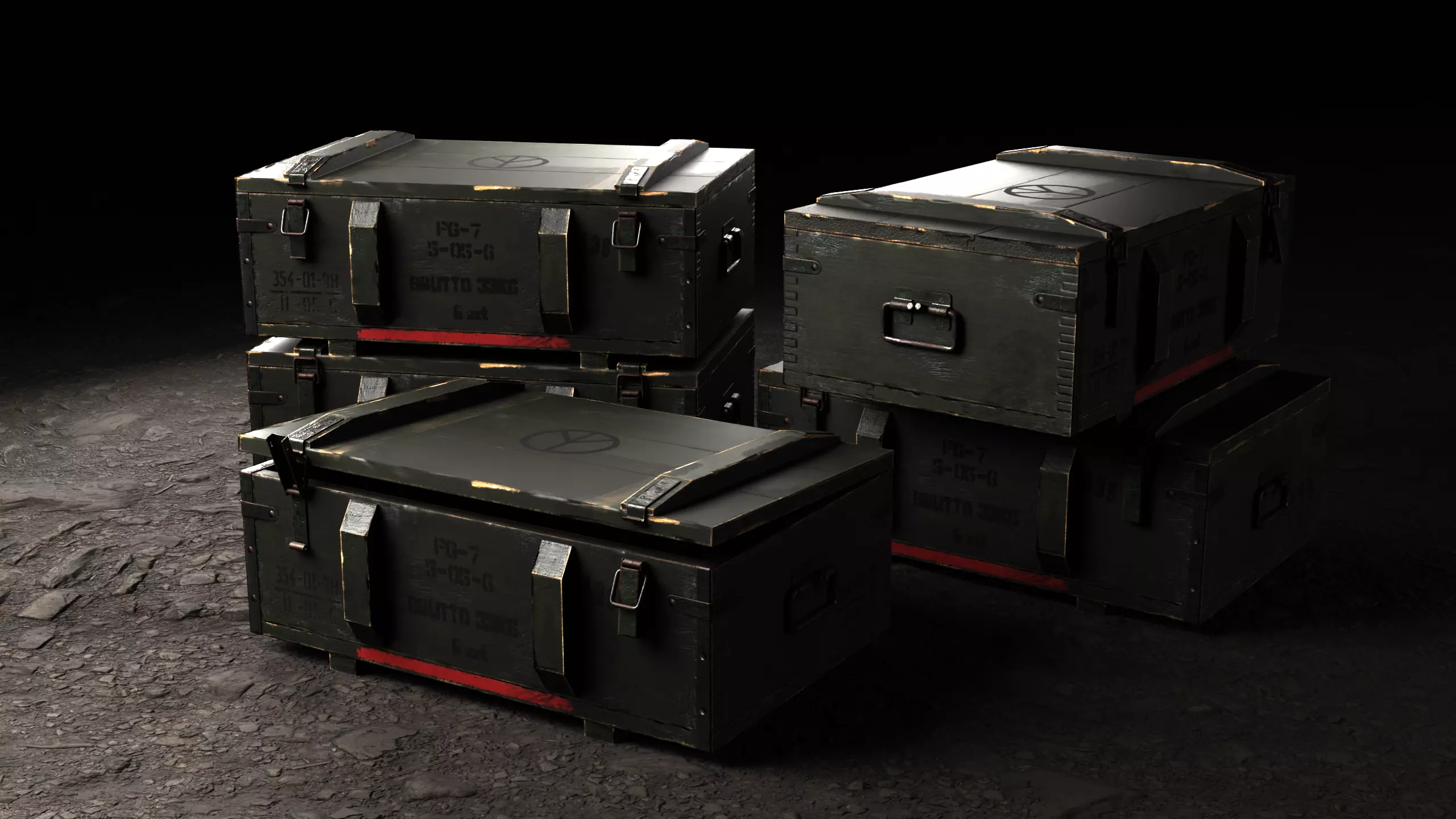 Military Box Low-poly 3D model_0