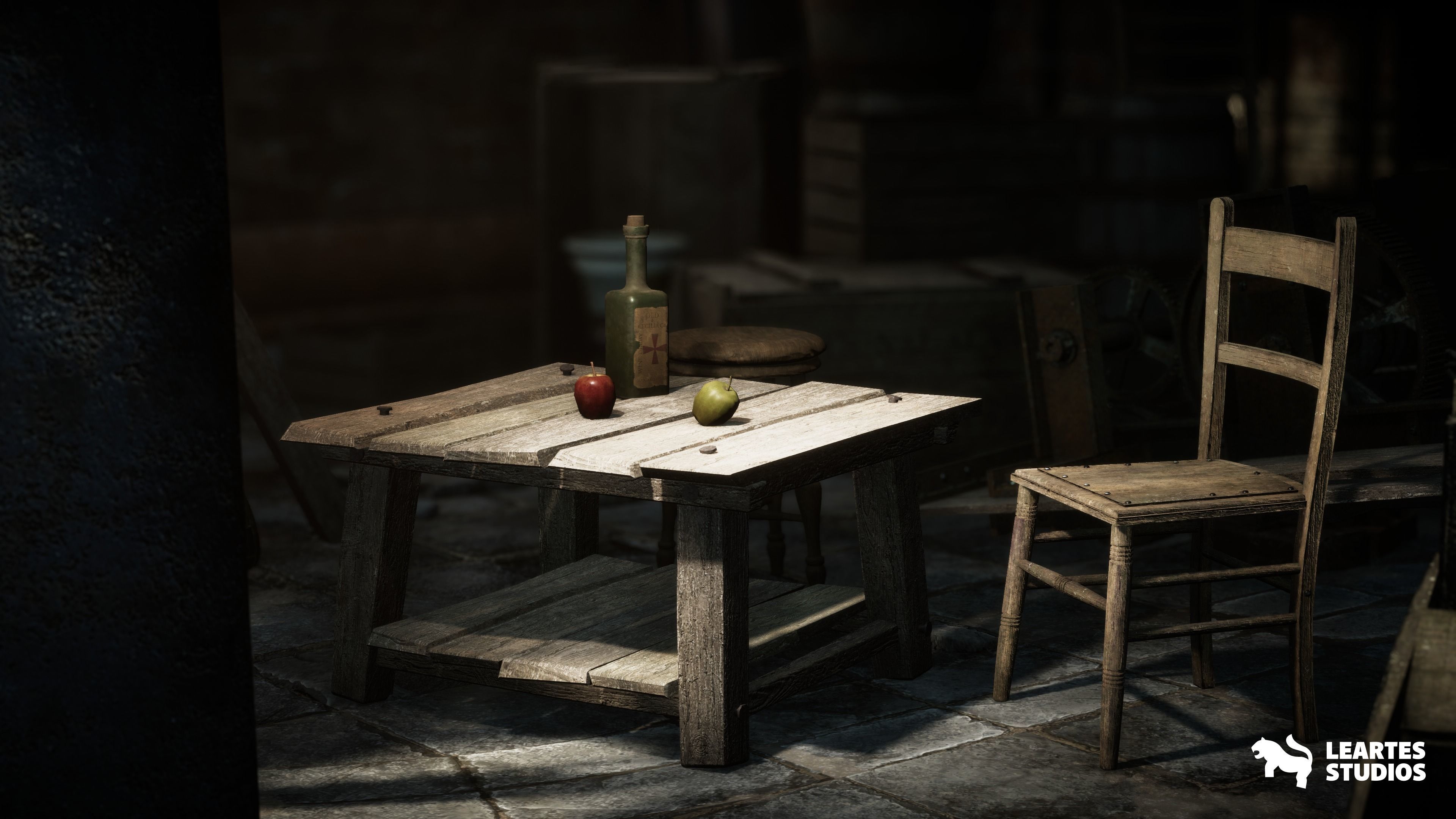 Victorian Market in Abandoned Factory Building Low-poly 3D model_8