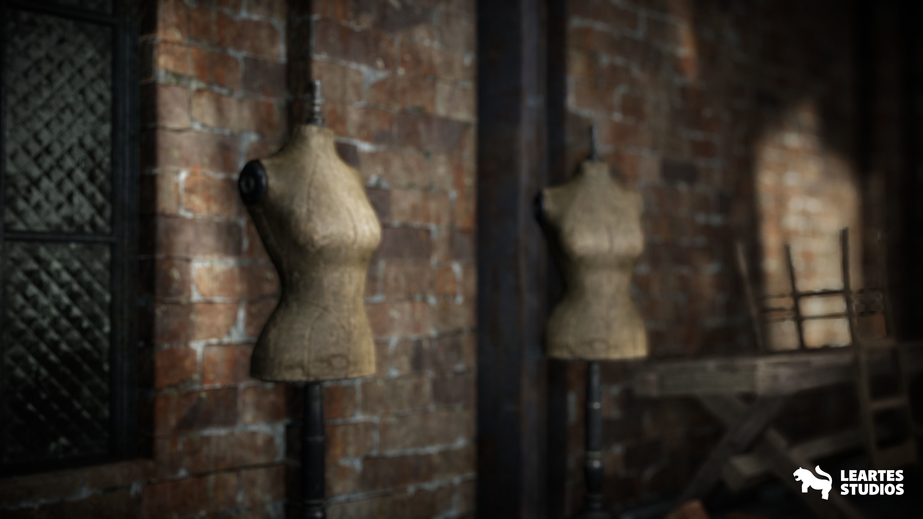 Victorian Market in Abandoned Factory Building Low-poly 3D model_6