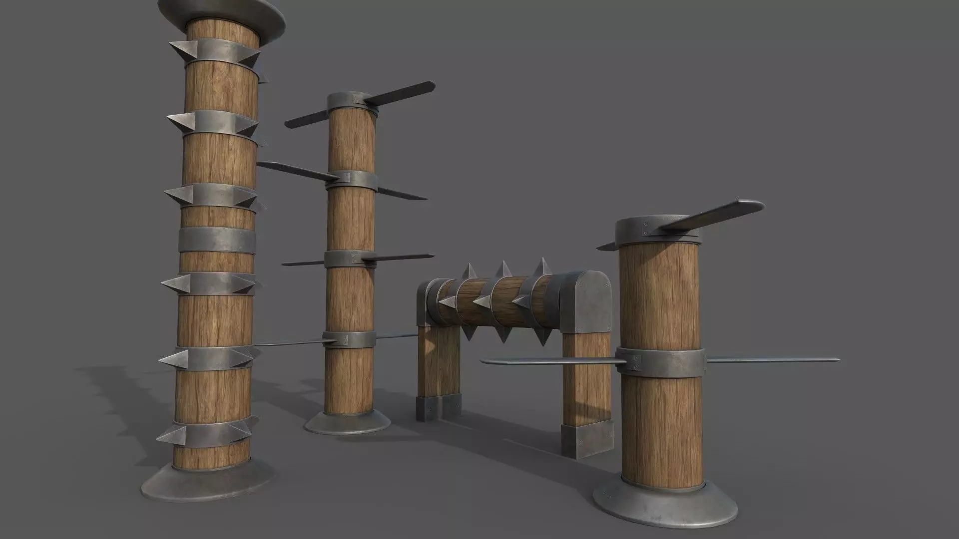 Blade and Spike Mill Low-poly 3D model_0