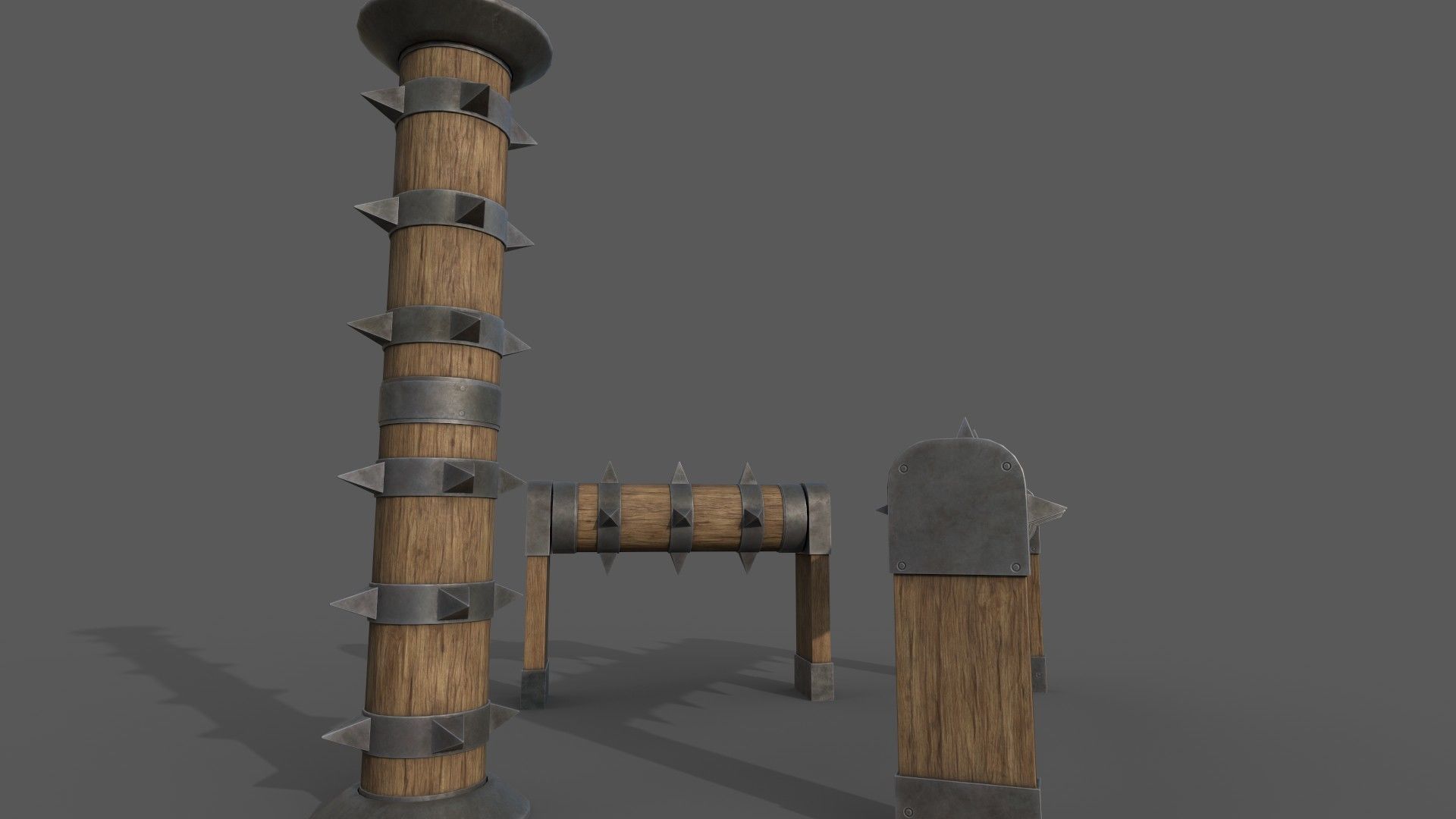 Blade and Spike Mill Low-poly 3D model_6