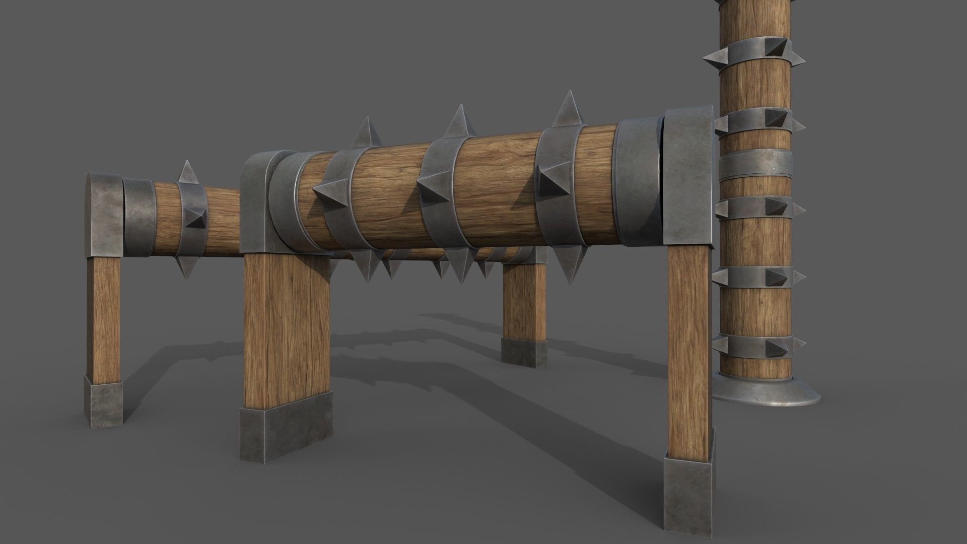 Blade and Spike Mill Low-poly 3D model_8
