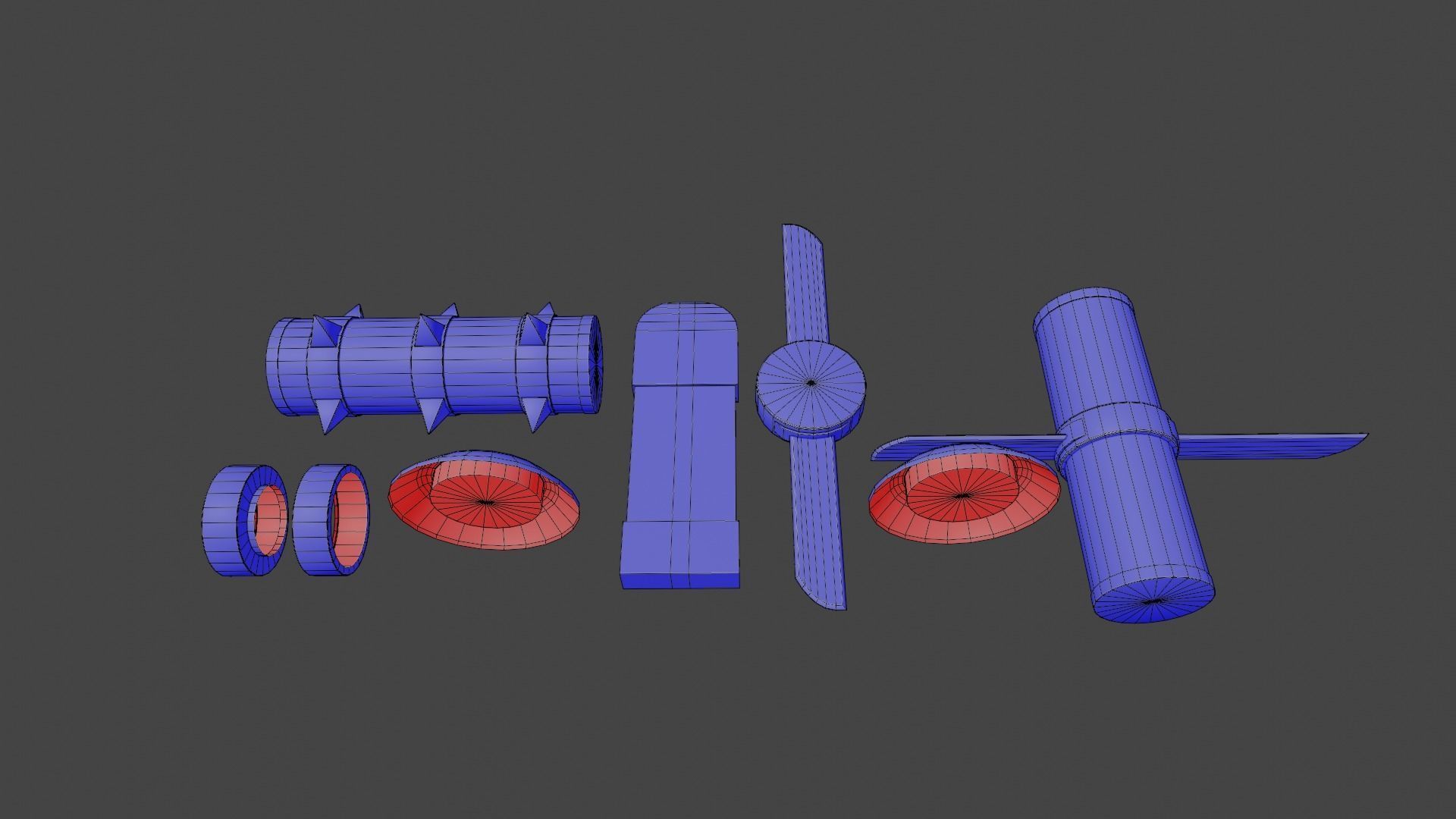 Blade and Spike Mill Low-poly 3D model_11