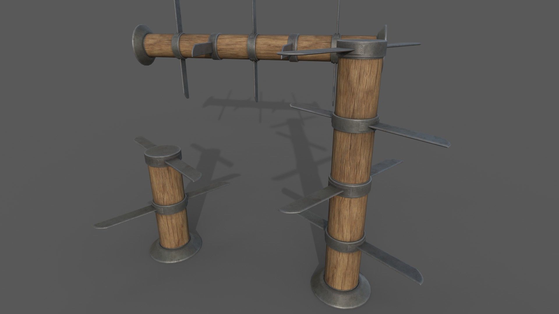 Blade and Spike Mill Low-poly 3D model_2