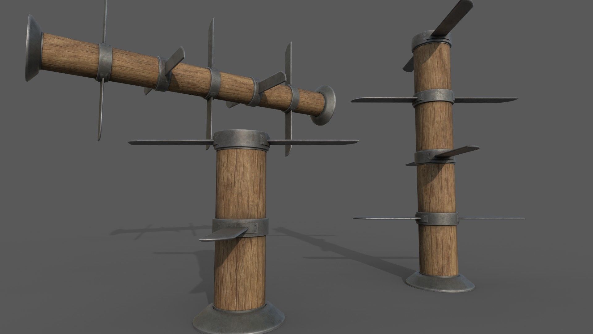 Blade and Spike Mill Low-poly 3D model_1