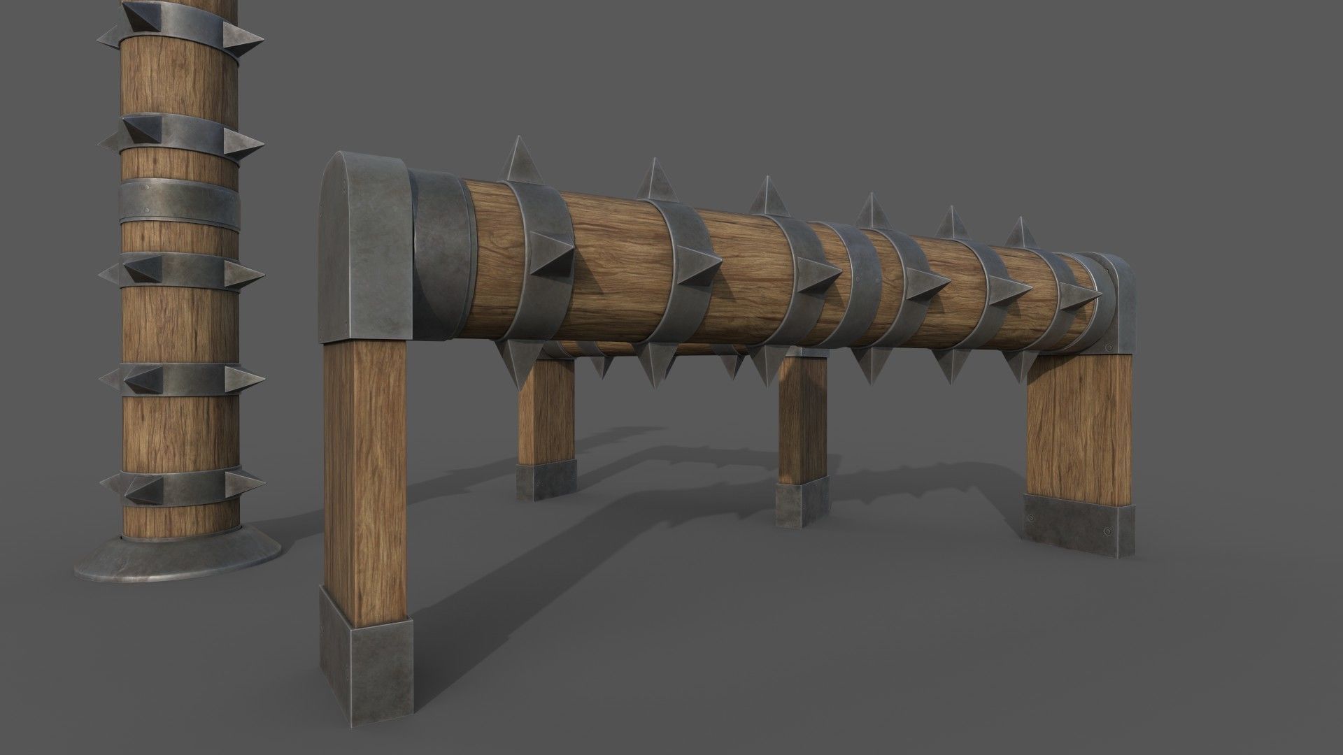 Blade and Spike Mill Low-poly 3D model_7