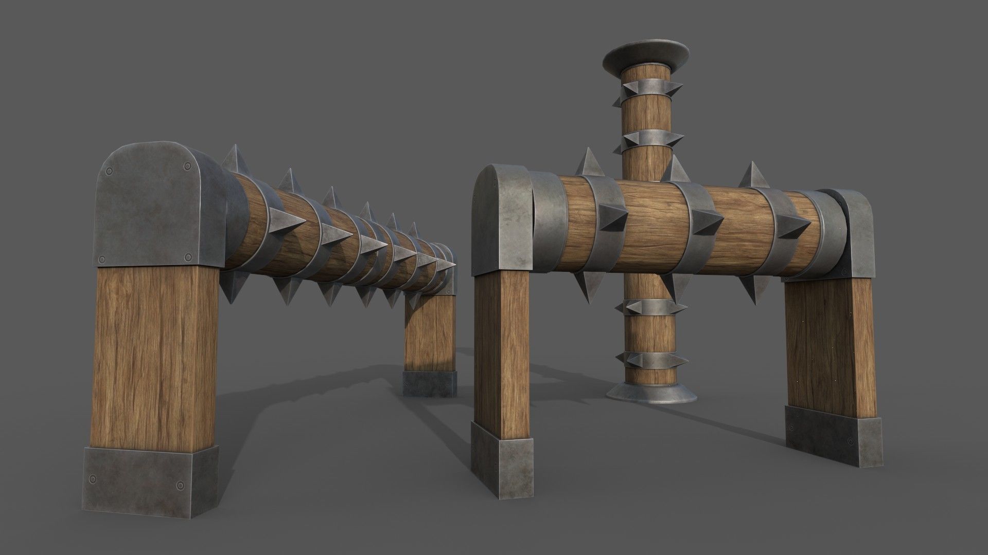 Blade and Spike Mill Low-poly 3D model_5